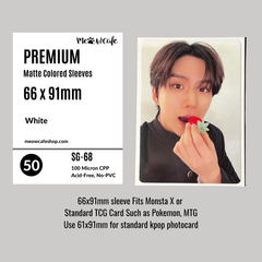 [For TCG Card] Meowcafe [66x91 mm] Premium Colored Matte Sleeves - White (SG-68)