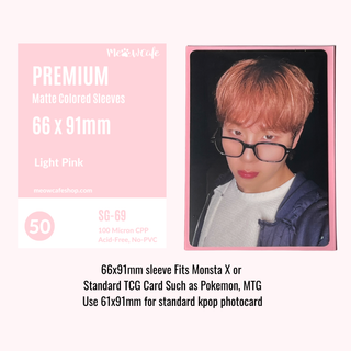 [For TCG Card] Meowcafe [66x91 mm] Premium Colored Matte Sleeves - Light Pink (SG-69)