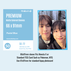 [For TCG Card] Meowcafe [66x91 mm] Premium Colored Matte Sleeves - Pastel Blue (SG-72)