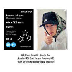 [For TCG Card] [66x91 mm] Meowcafe Premium Holographic CPP Photocard Sleeve - [Hologram Big Stars] (SH-10)