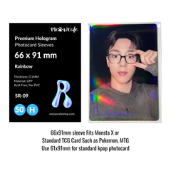 [For TCG Card] [66x91 mm] Meowcafe Premium Holographic CPP Photocard Sleeve - [Hologram Rainbow] (SR-09)