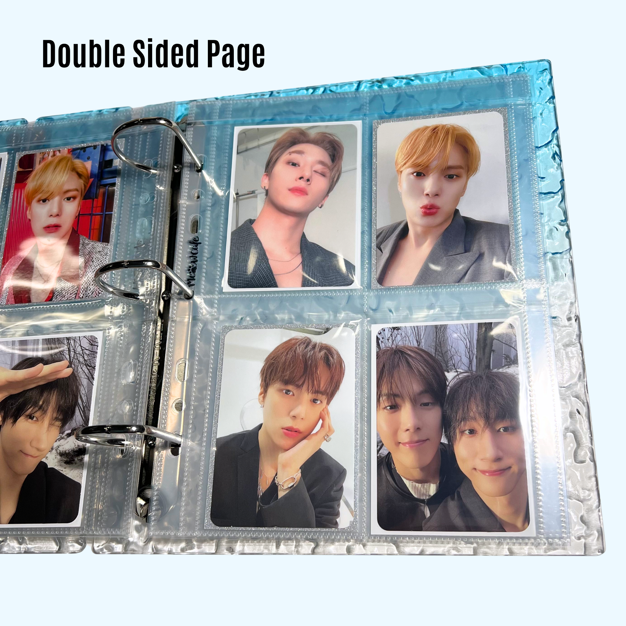 [Double Sided] K-KEEP [A5 Wide] -  4 Pocket Standard (71 x 94mm)- 7 Holes Premium Binder Pages, 100 Micron Thick, High Definition V-24