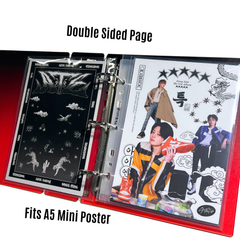 [Double Sided] K-KEEP [A5 Wide] - 1 Pocket Mini Poster (159x218MM), 7 Holes Premium Binder Pages, 100 Micron Thick, High Definition (Pack of 10) V-27