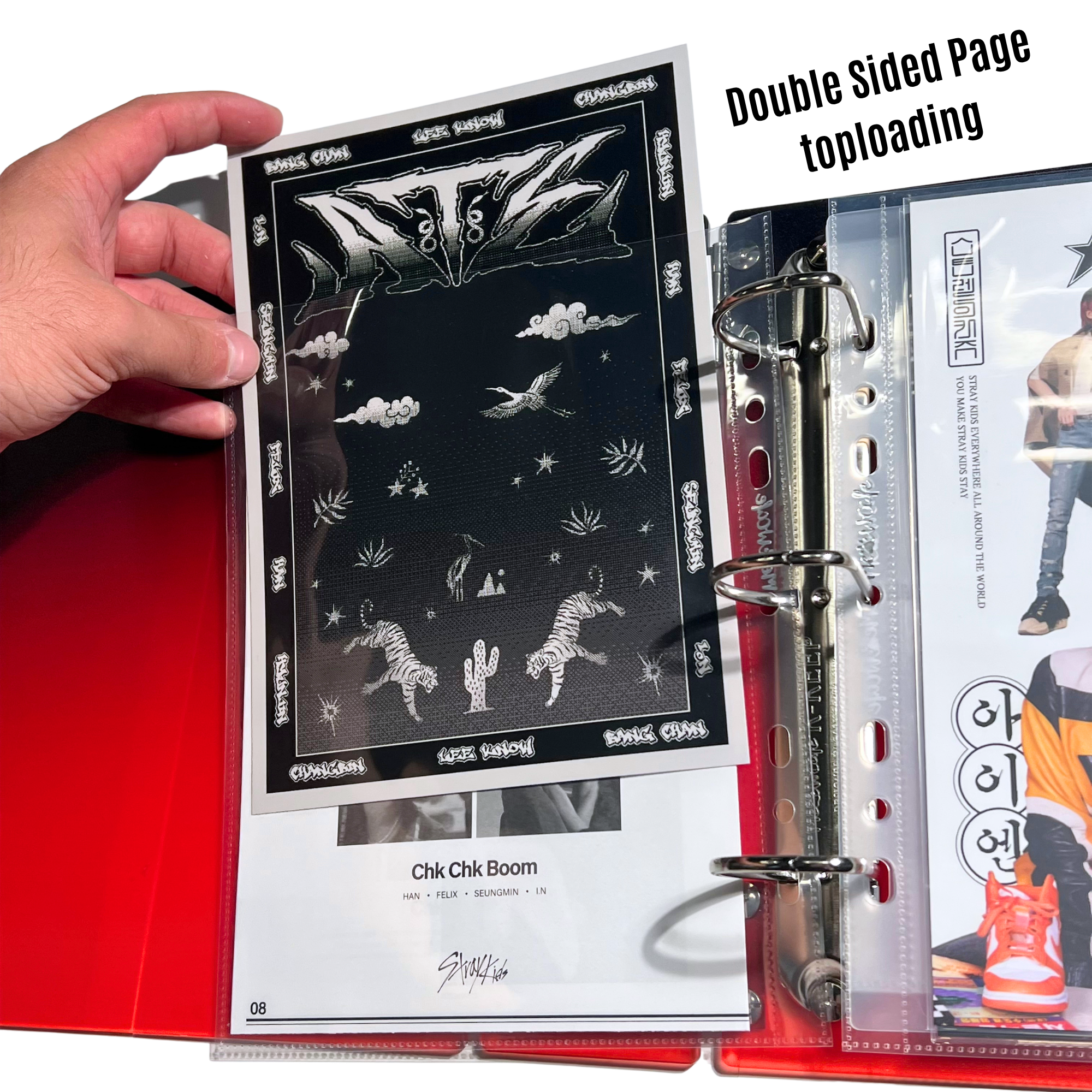 [Double Sided] K-KEEP [A5 Wide] - 1 Pocket Mini Poster (159x218MM), 7 Holes Premium Binder Pages, 100 Micron Thick, High Definition (Pack of 10) V-27