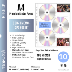 [PRE ORDER] [Ship on Oct 30th] K-KEEP [A4] - 3 CD+ 1 Memo + 2PC Pocket Page- 11 Holes Premium Binder Pages, 100 Micron Thick, High Definition (Pack of 10)