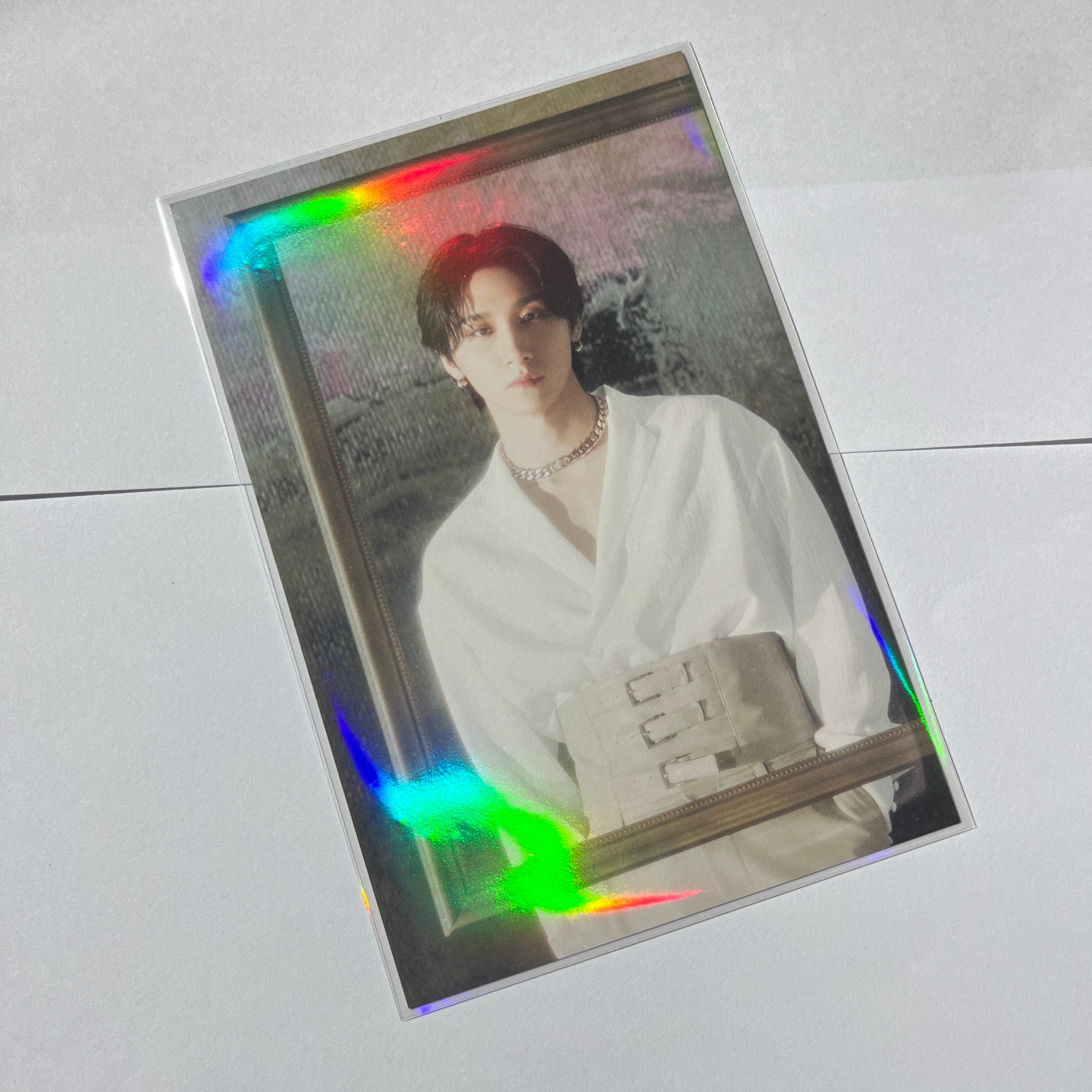 [104x153mm] Meowcafe Premium Holographic CPP Photocard Sleeve - [Hologram Rainbow]