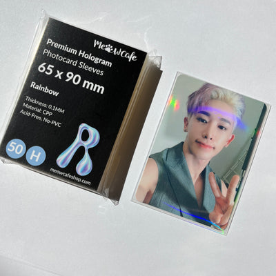 [65x90mm] Meowcafe Premium Holographic CPP Photocard Sleeve - [Hologram Rainbow]