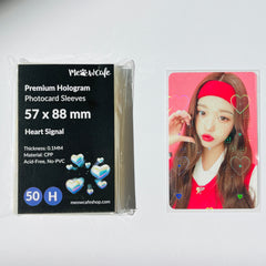 [57x88mm] Meowcafe Premium Holographic CPP Photocard Sleeve - [Hologram Heart Signal] (SH-01)