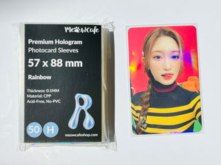 [57x88mm] Meowcafe Premium Holographic CPP Photocard Sleeve - [Hologram Rainbow] (SR-01)