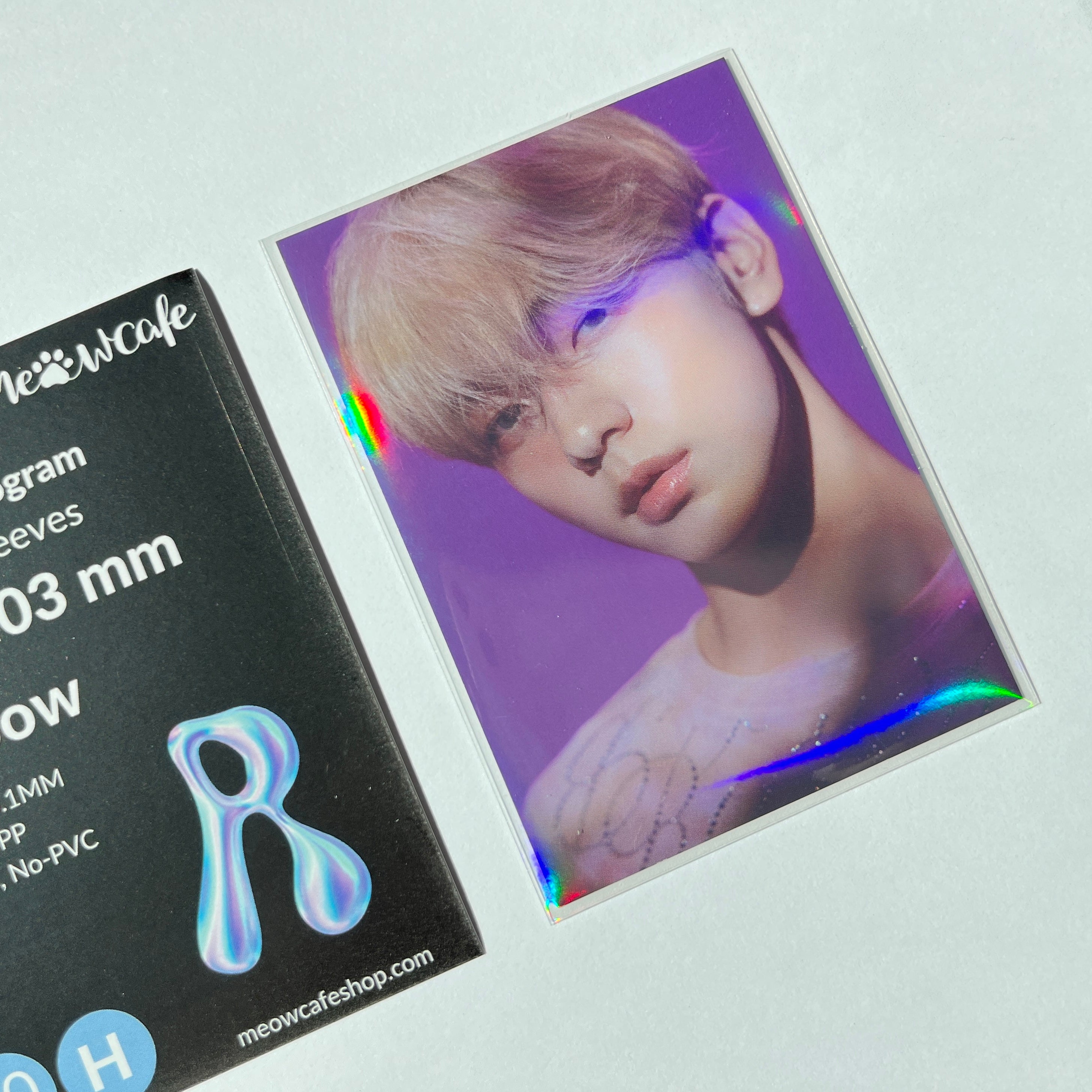 [73x103mm] Meowcafe Premium Holographic CPP Photocard Sleeve - [Hologram Rainbow]
