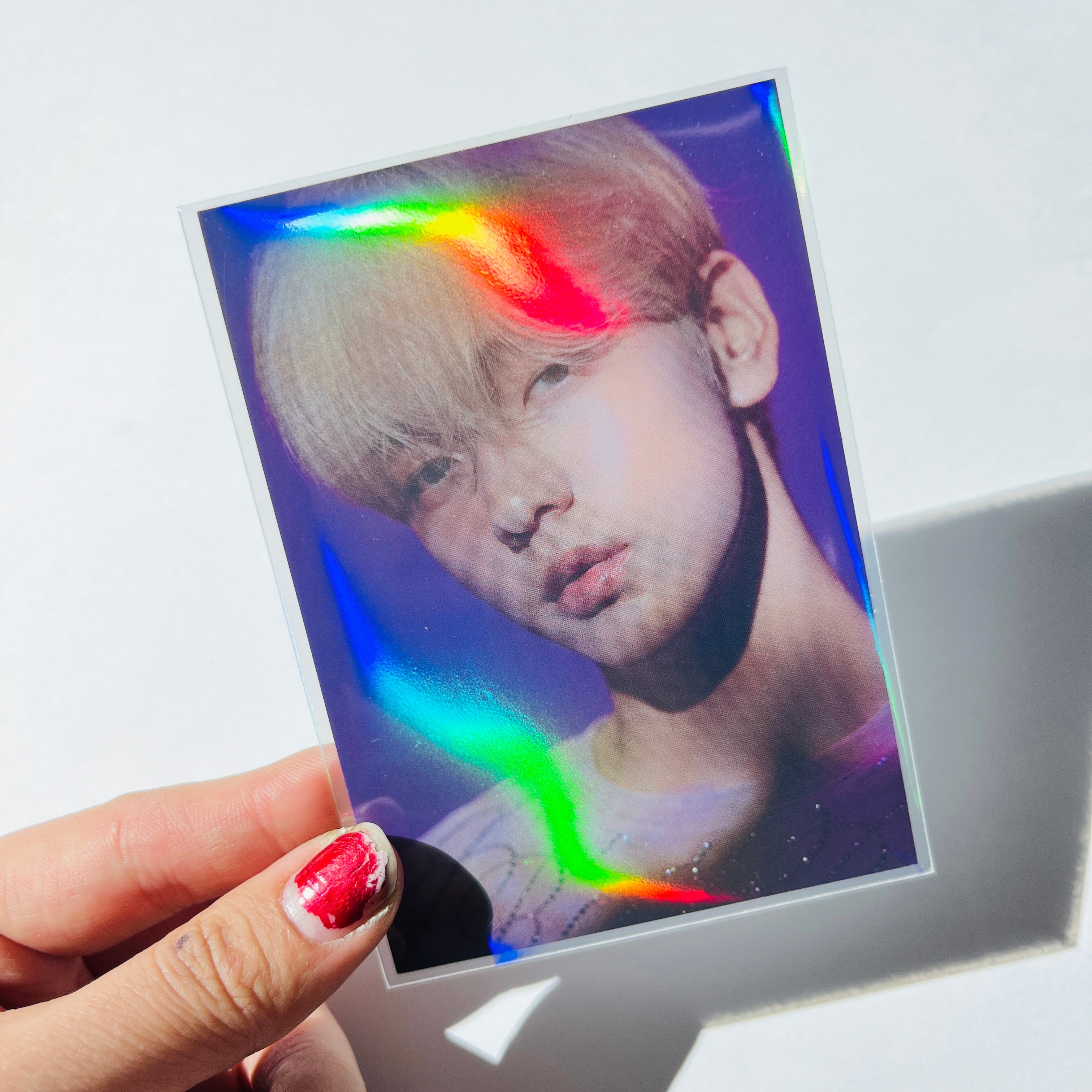 [73x103mm] Meowcafe Premium Holographic CPP Photocard Sleeve - [Hologram Rainbow]