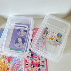 Clear Kpop Photocards Collect Box Photocard Holder Box Postcard Toploader Storage Box