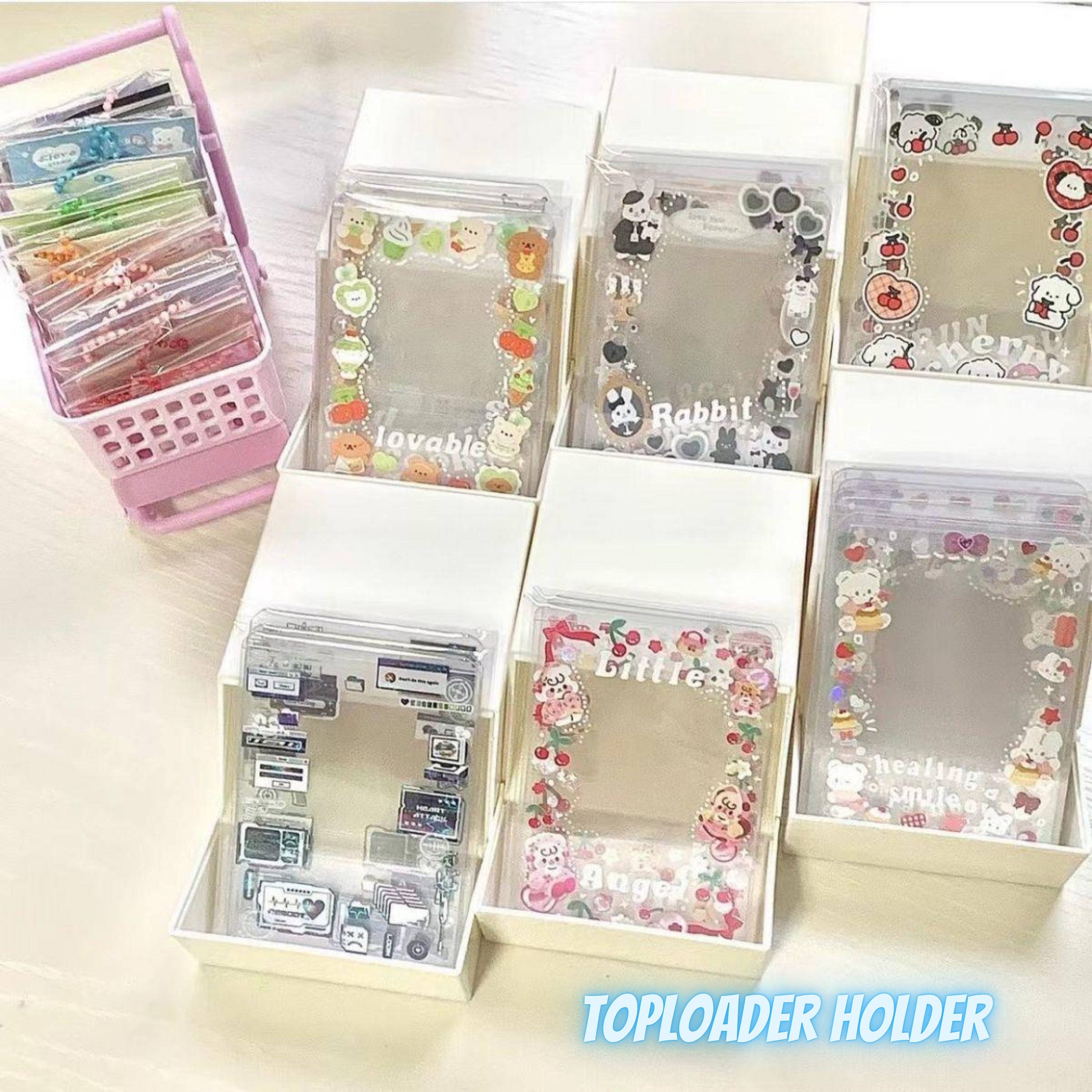7 Sections Matte Clear Photocard and Sleeves Storage Organizer Box