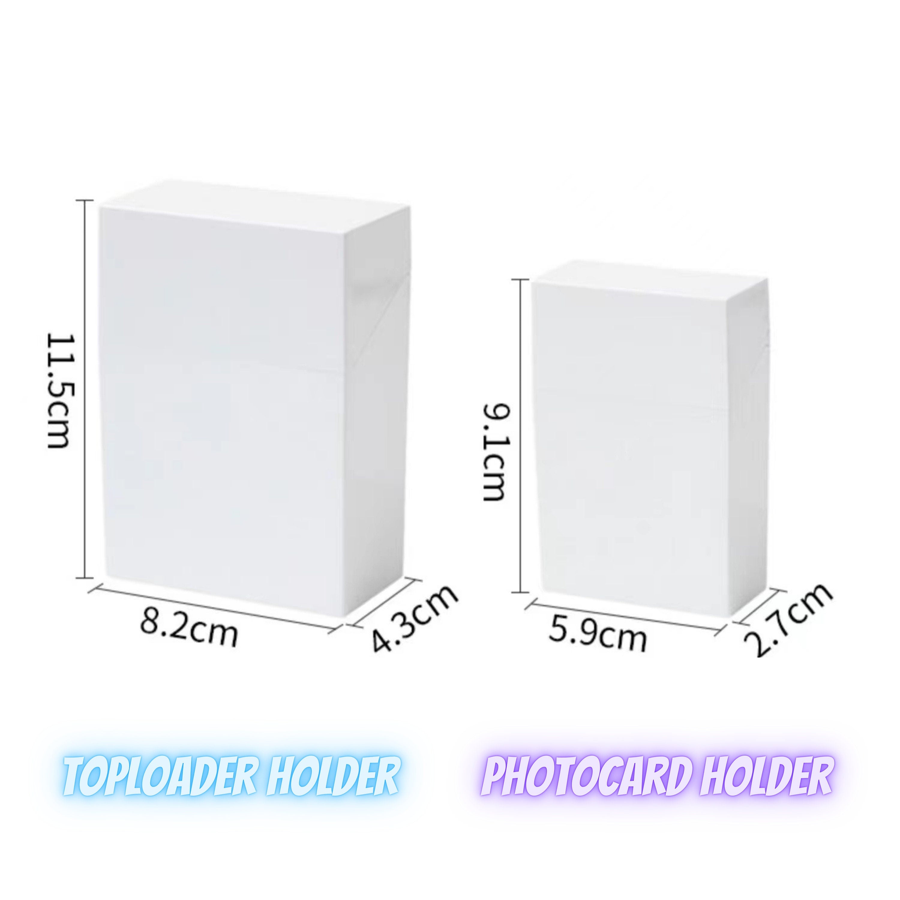 Minimalist Kpop Deco Toploader Box White Photocard Holder Box Toploader Holder Box Photocard Holder Photocard Storage Box Container