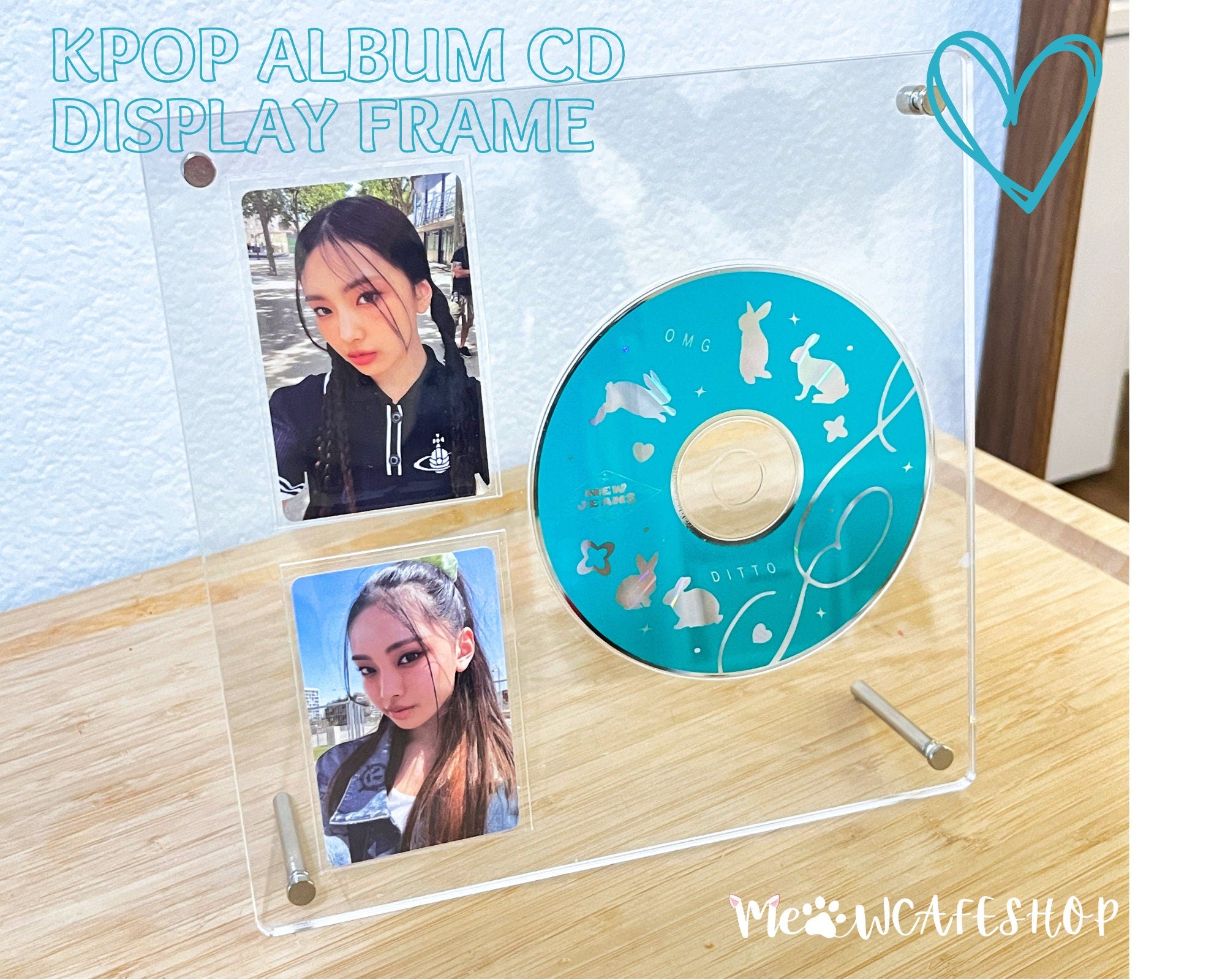 Kpop Acrylic Album CD/ Photocard Display Stand, Holds 2/4/6 Photocards Display Frame Clear Shelf Photocard Display Frame Photocard Holder
