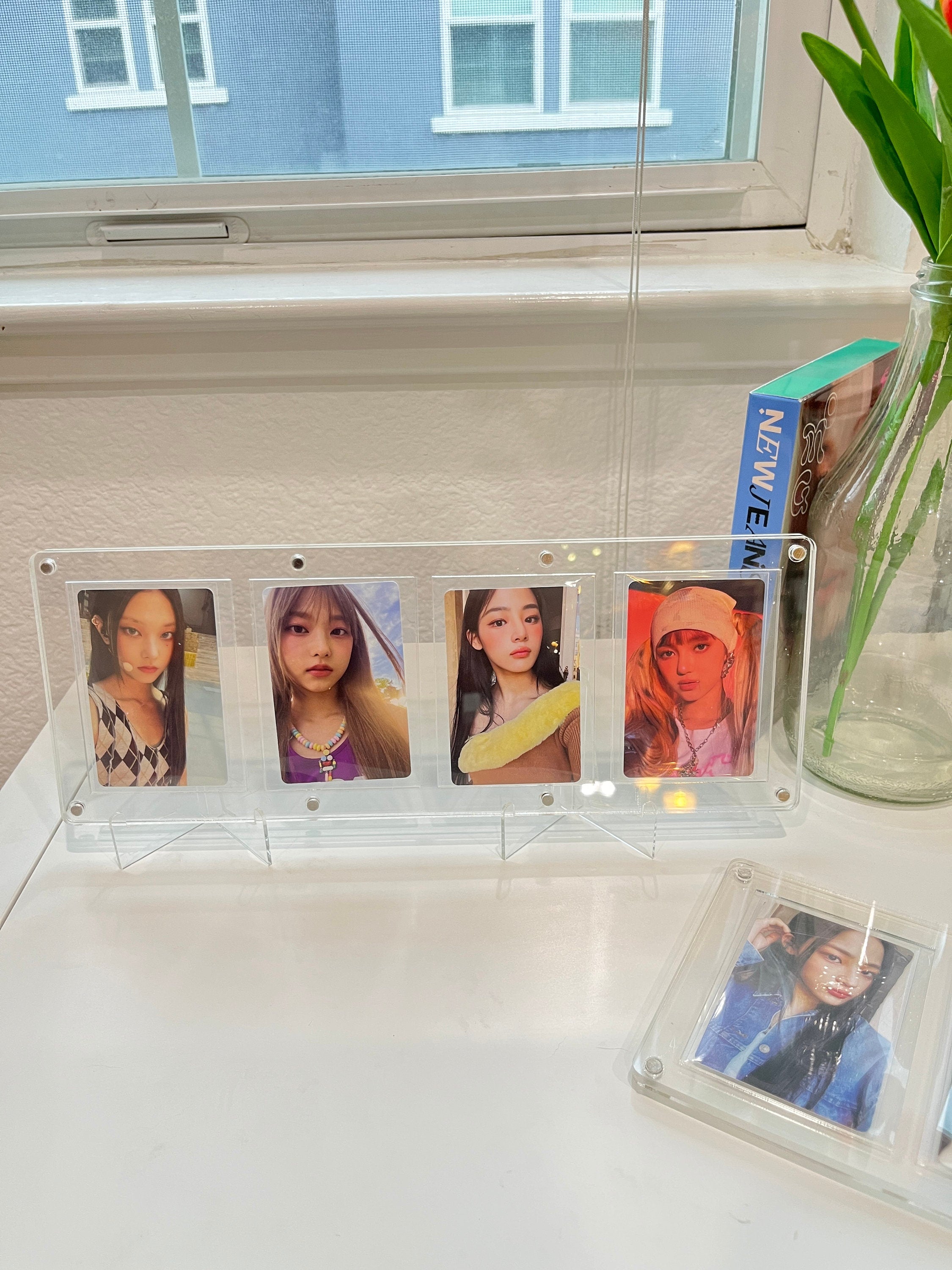 Magnetic Acrylic Kpop Photocard Display Stand | 66 x 91 mm | 2, 3, 4, 9 Slots Kpop Photocard Desk Holder MTG Trading Cards