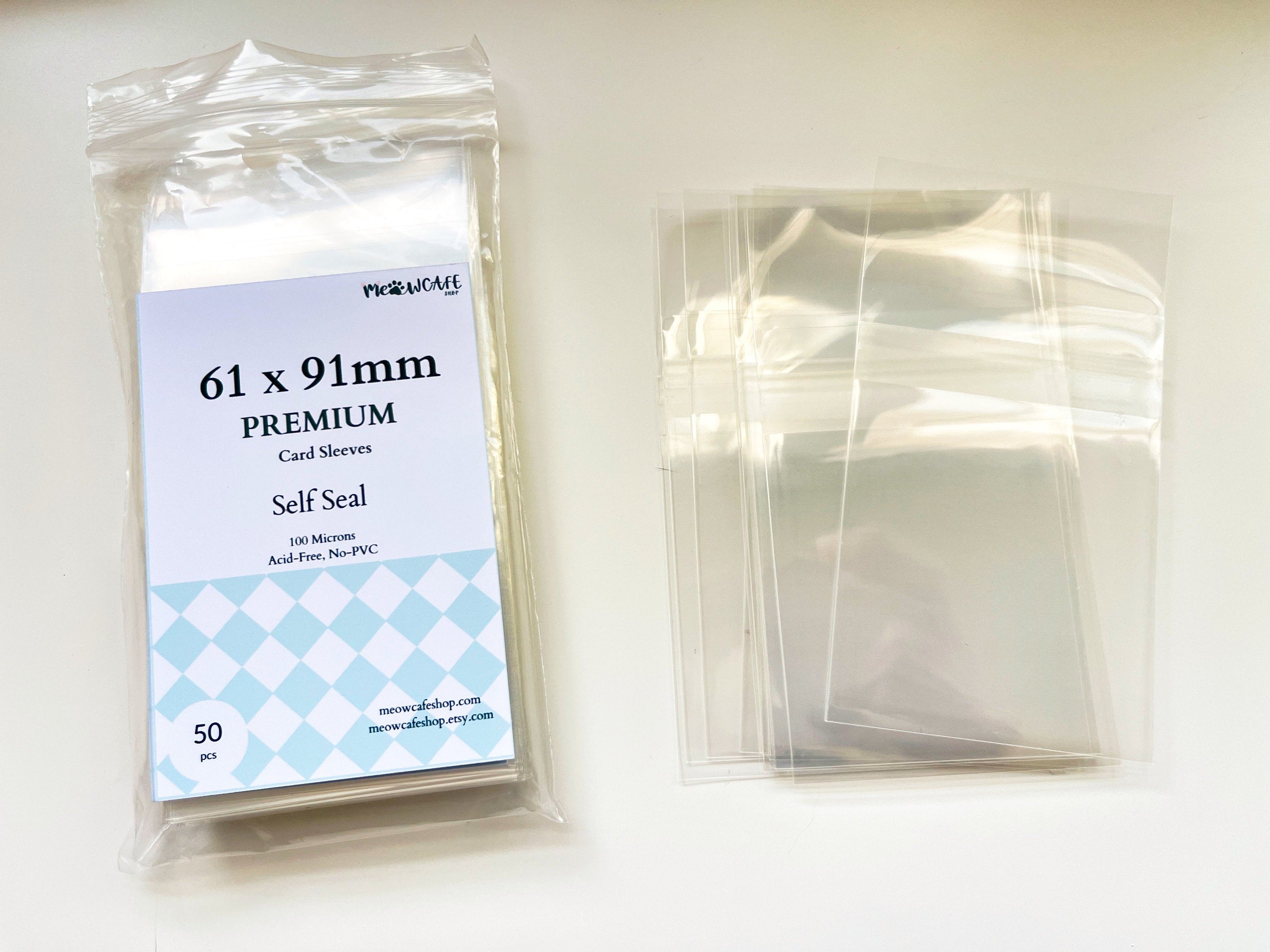 100pcs Acid-free Card Sleeves Card Protector Unsealed Game Card Pockets DIY  Kpop Lomo Cards Photocard
