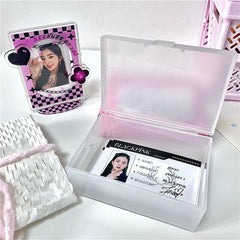 Matte Kpop Photocards Collect Box Photocard Holder Minimalist Photocard Storage Box Container Holds 100 Photocard/ Photocard Sleeves