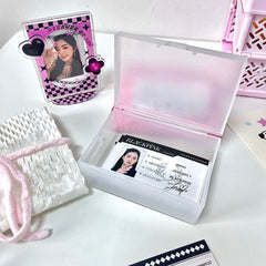 Matte Kpop Photocards Collect Box Photocard Holder Minimalist Photocard Storage Box Container Holds 100 Photocard/ Photocard Sleeves
